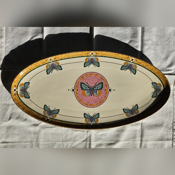 ANTHROPOLOGIE Bistro Tile Stoneware Platter: Garden Edition in Butterfly - Picture 6 of 6